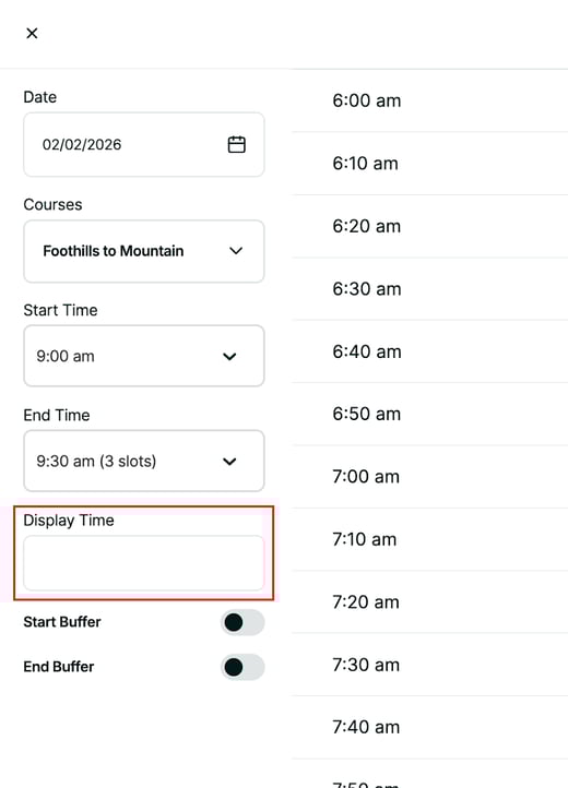 More Flexible Event Display Times
