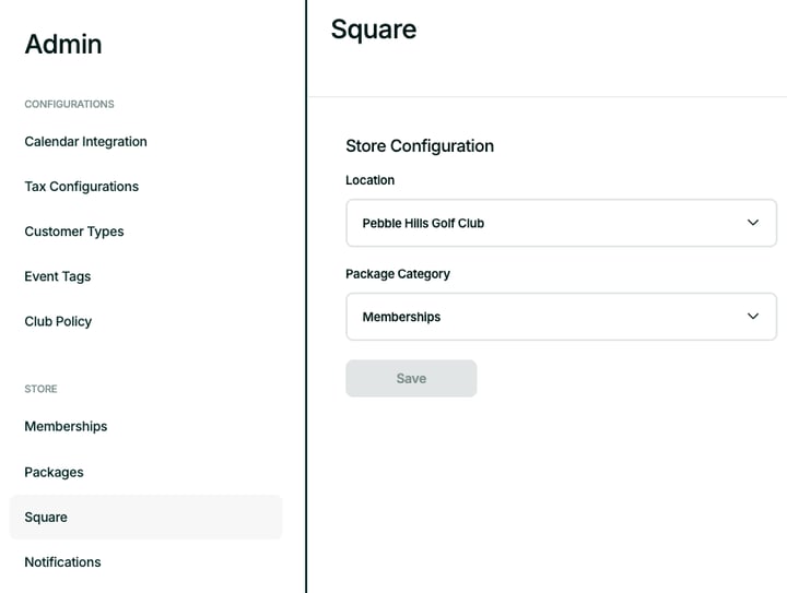 Store section in the Admin panel